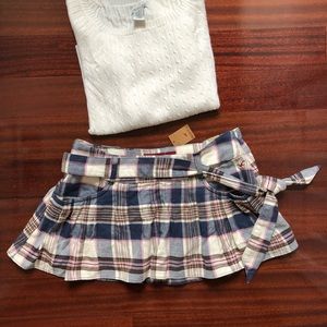 NWT Hollister plaid pocketed mini skirt, size 5